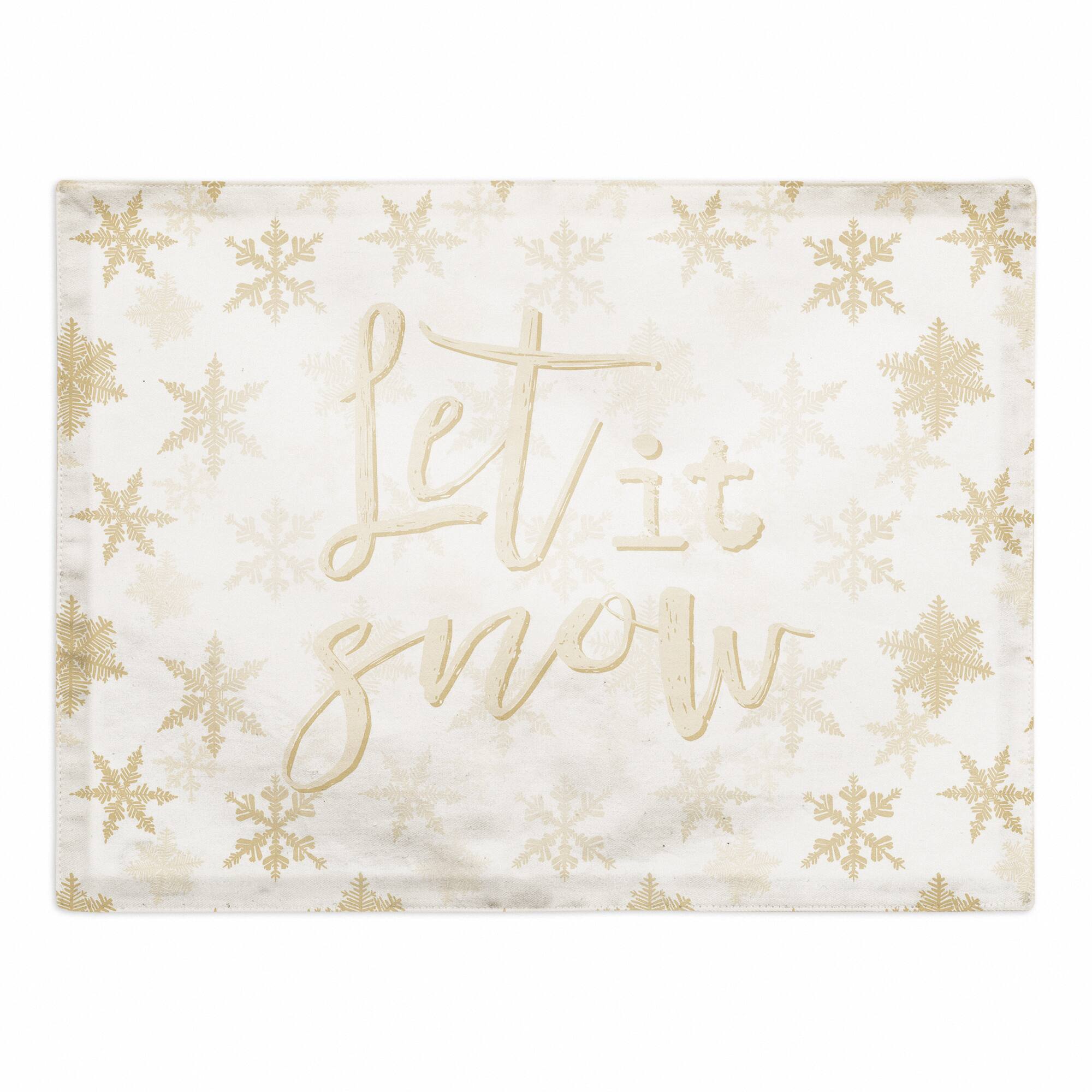 Cream Snowflakes Poly Twill Placemat